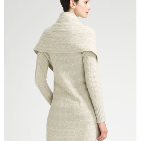 RALPH LAUREN BLACK LABEL  100% CASHMERE  CABLE KNIT CIRCLE KNIT CARDIGAN - Picture 2 of 9